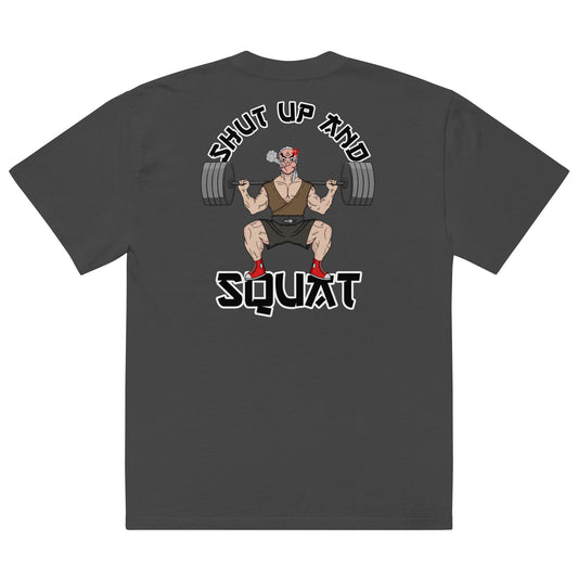 Oversized Tee With Shut Up & Squat Print