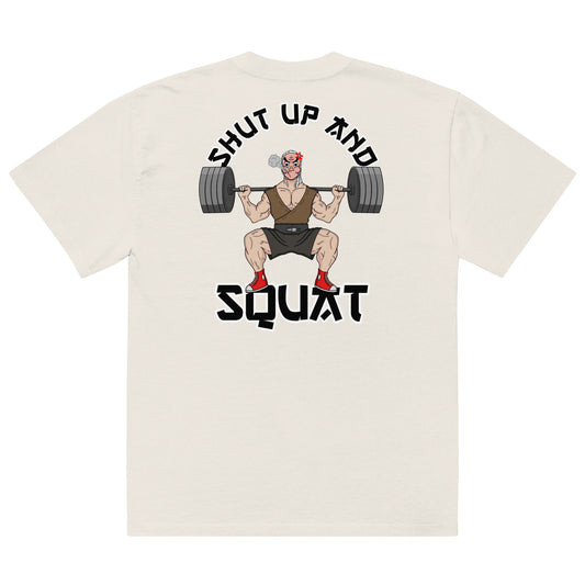 Oversized Tee With Shut Up & Squat Print