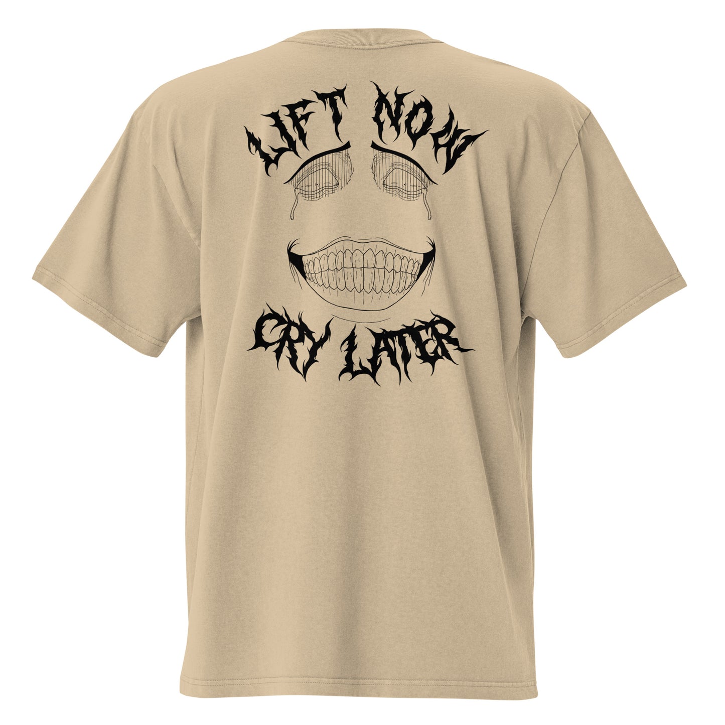 NEW!! Oversized Tee With Lift Now Cry Later Print