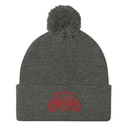 Pom-Pom Beanie with Embroidered Bushido Logo