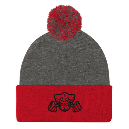 Pom-Pom Beanie with Embroidered Bushido Logo