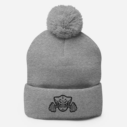 Pom Pom Beanie With Embroidered Bushido Logo