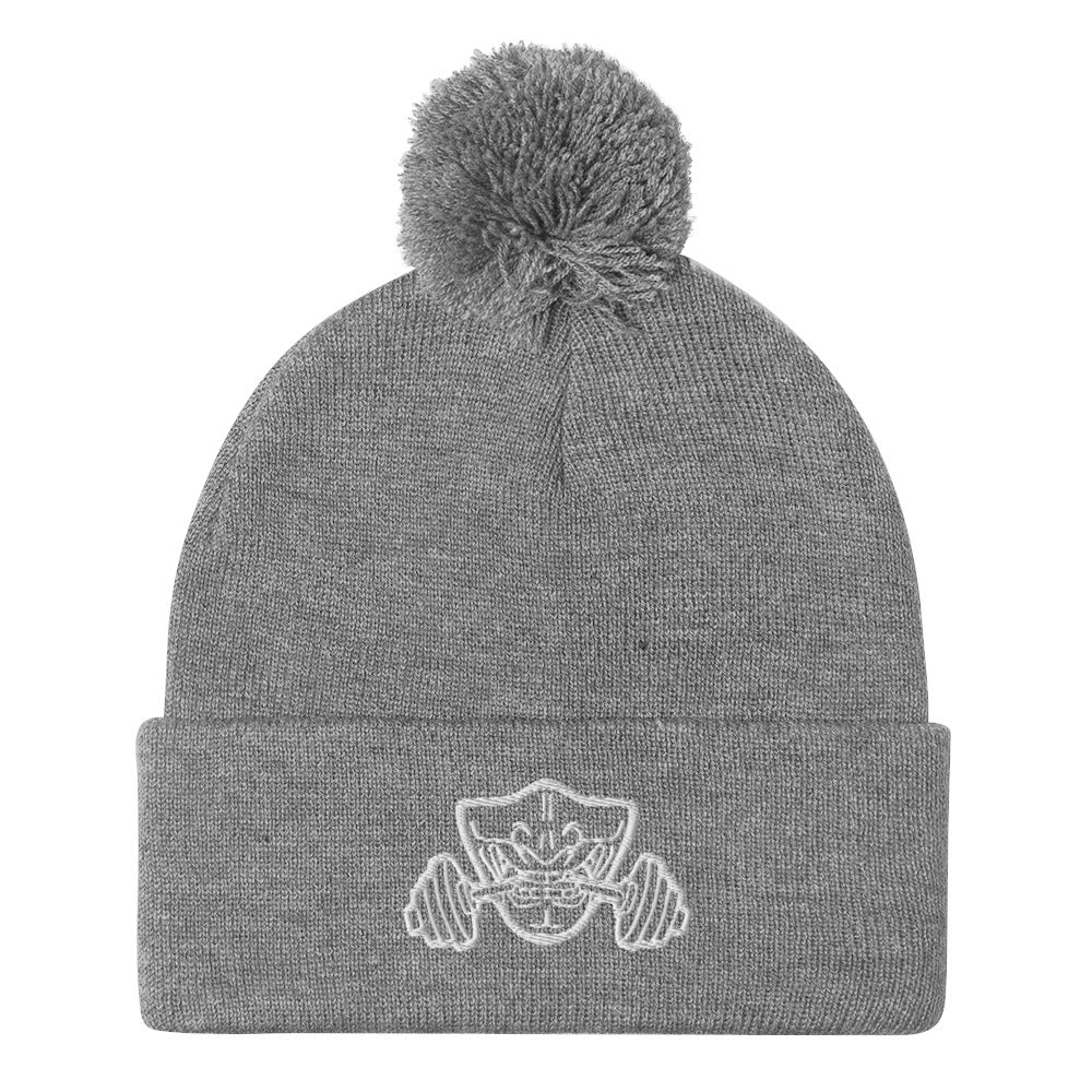 Pom-Pom Beanie with Embroidered Bushido Logo