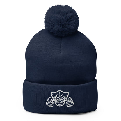 Pom-Pom Beanie with Embroidered Bushido Logo